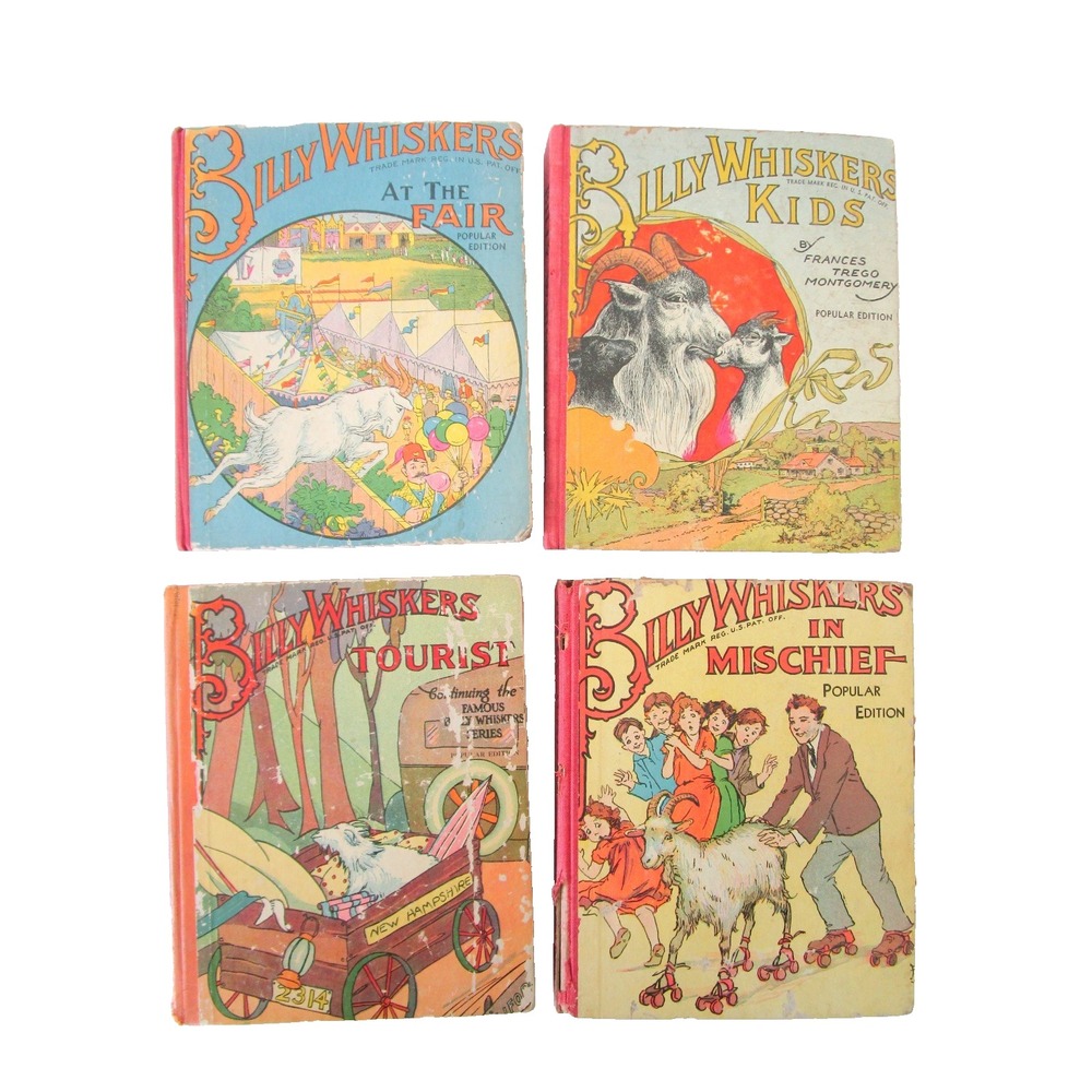 Billy Whiskers Series Lot of 4 Early Antiquarian Children's Books Goat Tourist